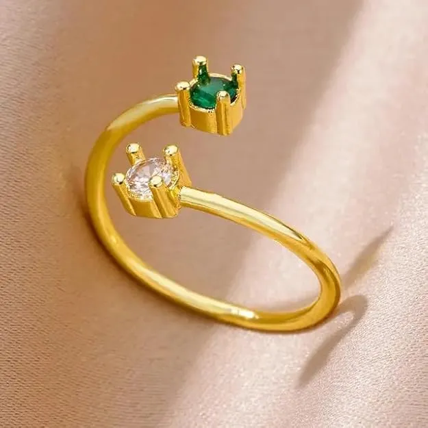 Two Tone Crystal Ring