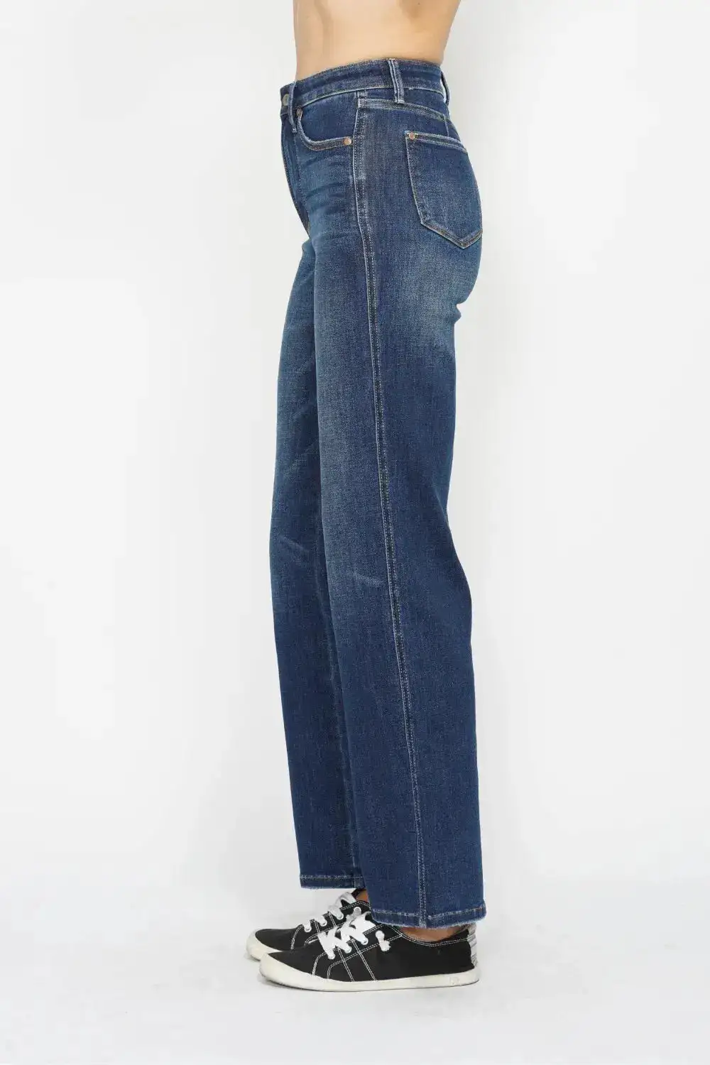 High-Waist Cotton Stretch Denim Jeans