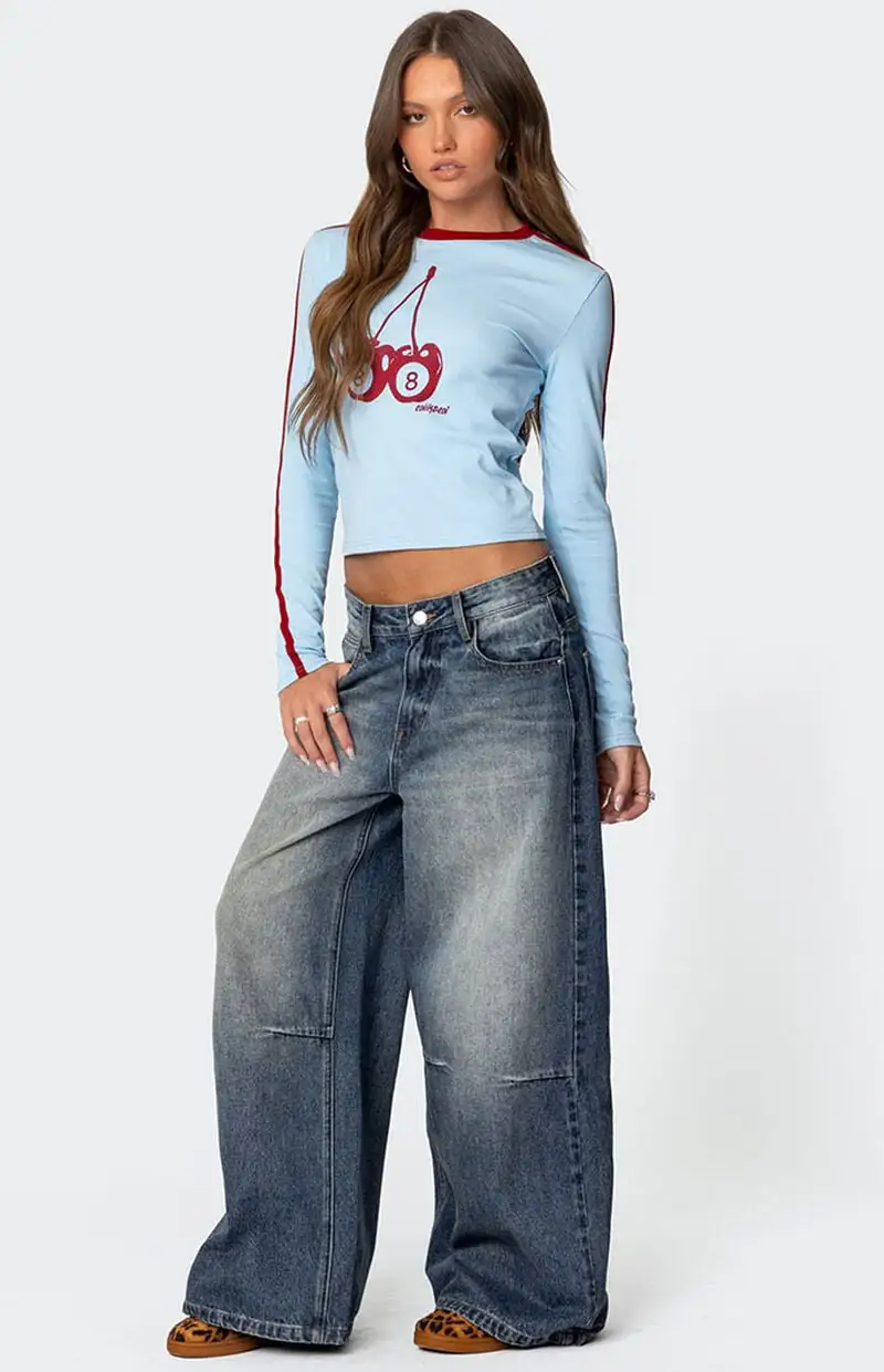 Edikted Cherry 8 Long Sleeve T-Shirt