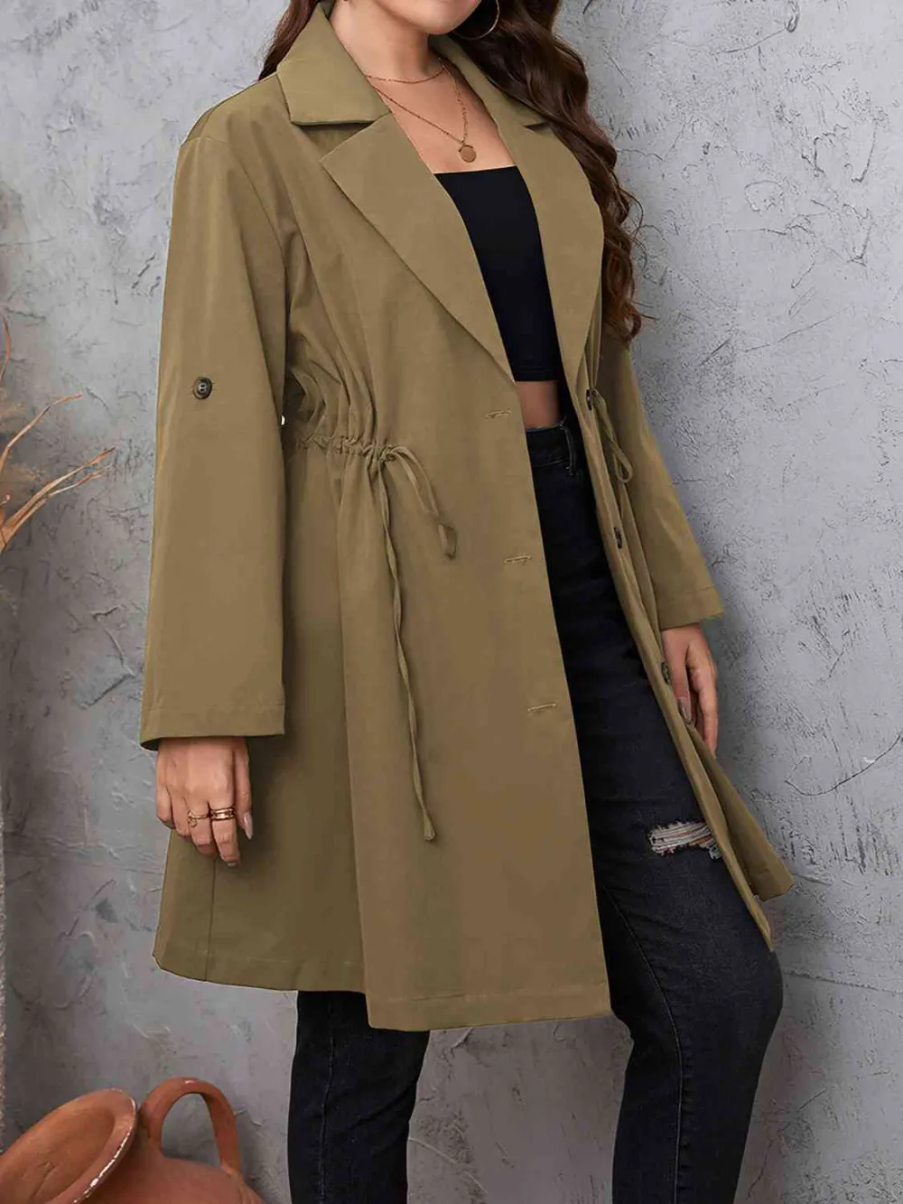 Nina'S Plus Size Lapel Collar