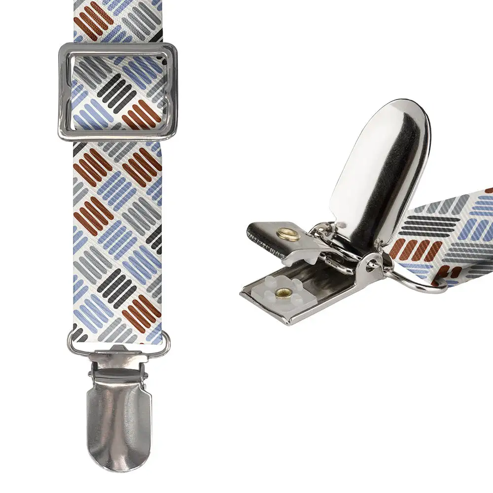 Crosshatch Plaid Pattern Suspenders