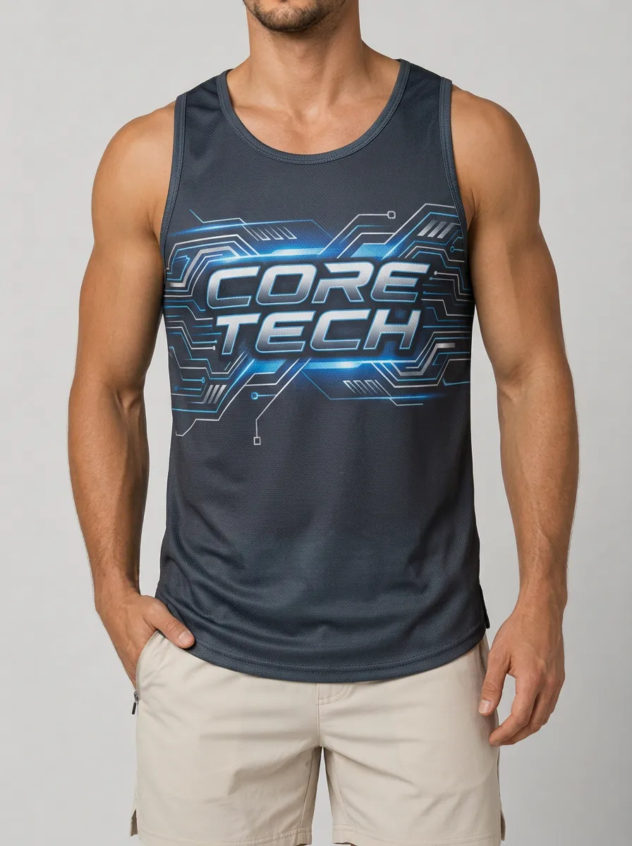 Men's Tech Enthusiast Core Tech Circuitry Printed Tank Top