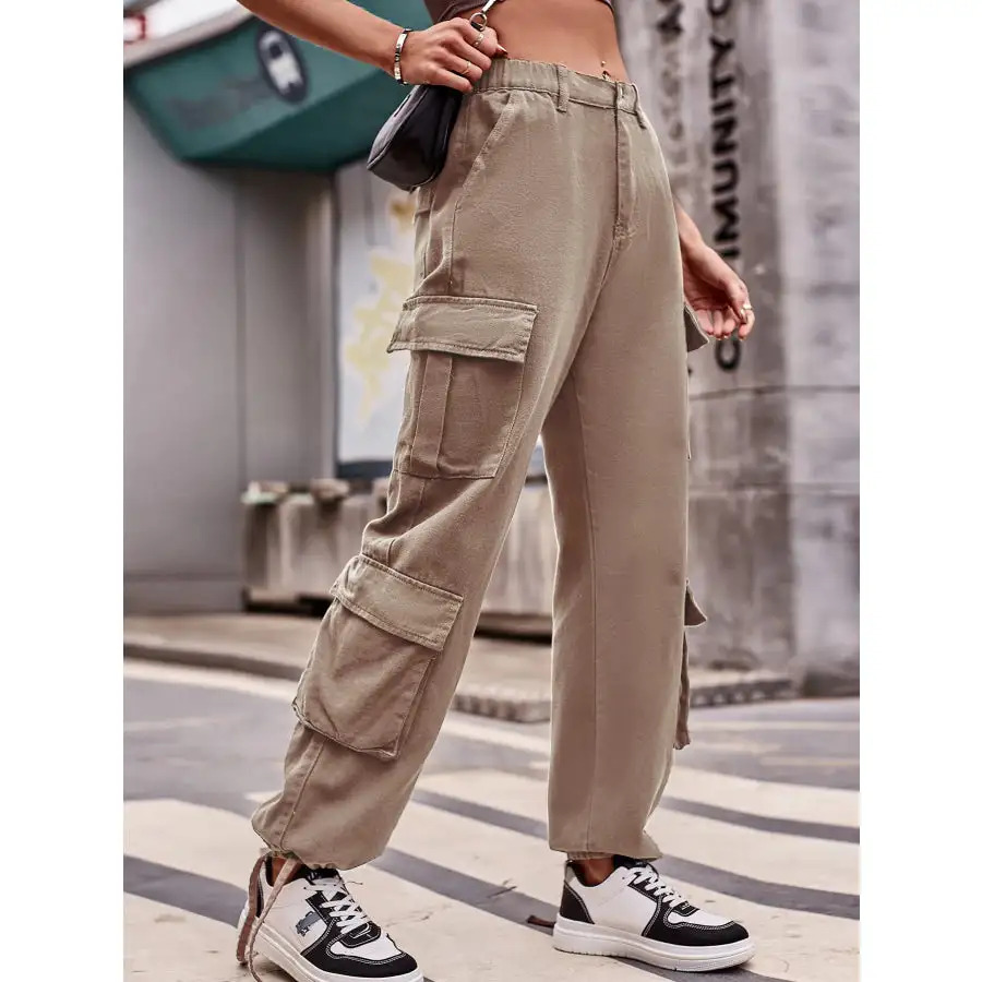 Casual Wide Leg Cargo Jeans Jeans