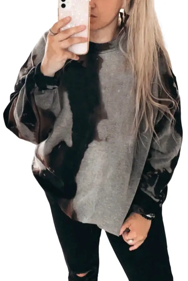 Tie Dye Round Neck Sweatshirt
