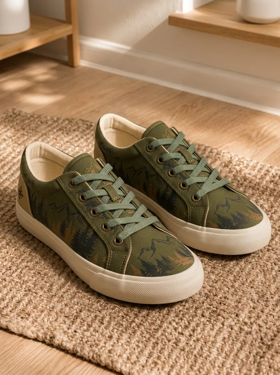 Men's Urban Outdoor Nature Lover Mountain Forest Patterned Canvas Shoes