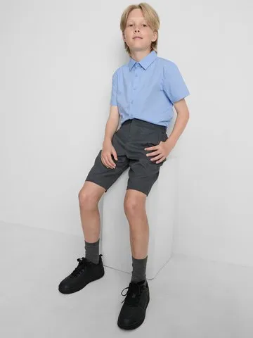 7-15yrs | 2pk Unisex Cotton Blend Short Sleeve School Shirts
