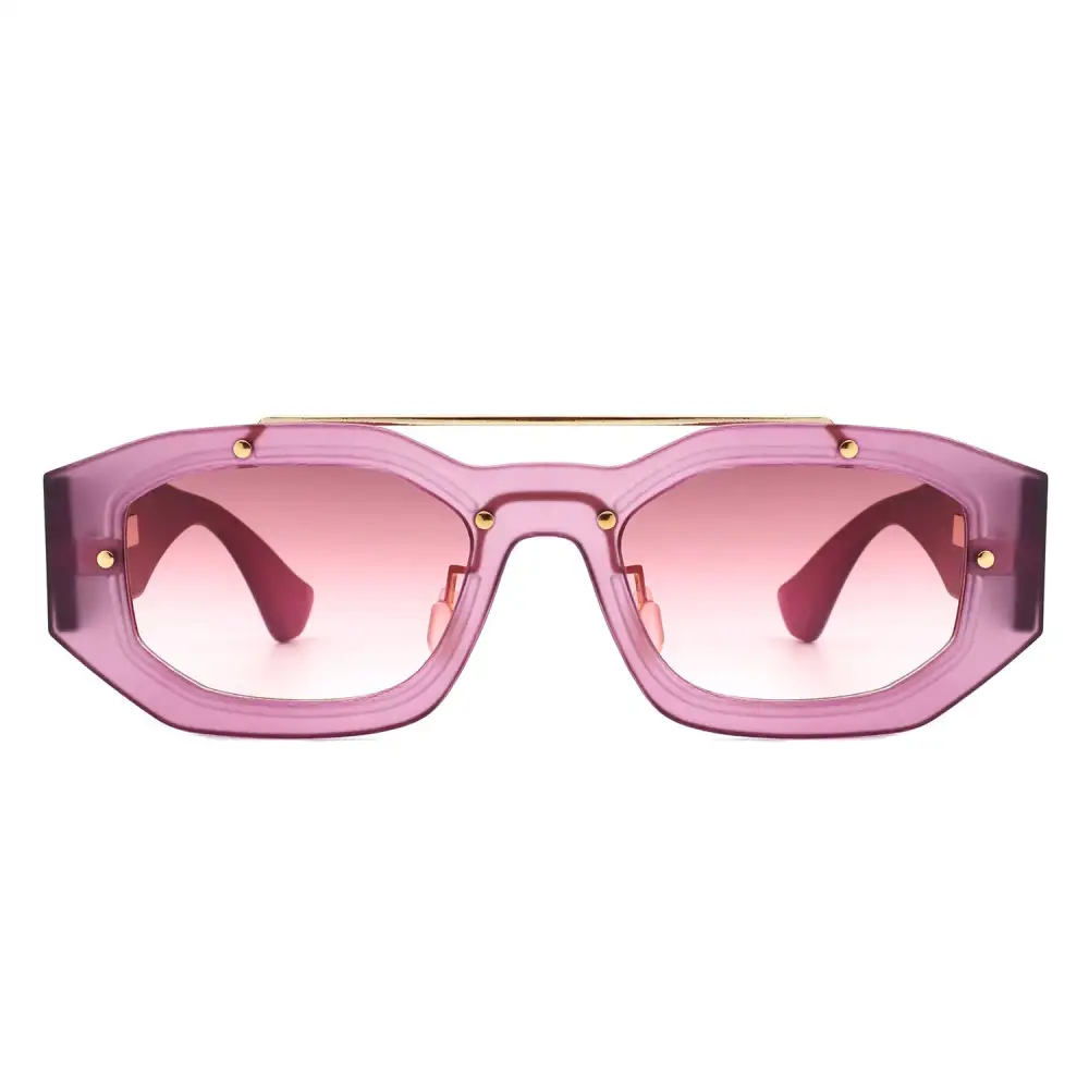 Plush Square Geometric Frame Sunglasses