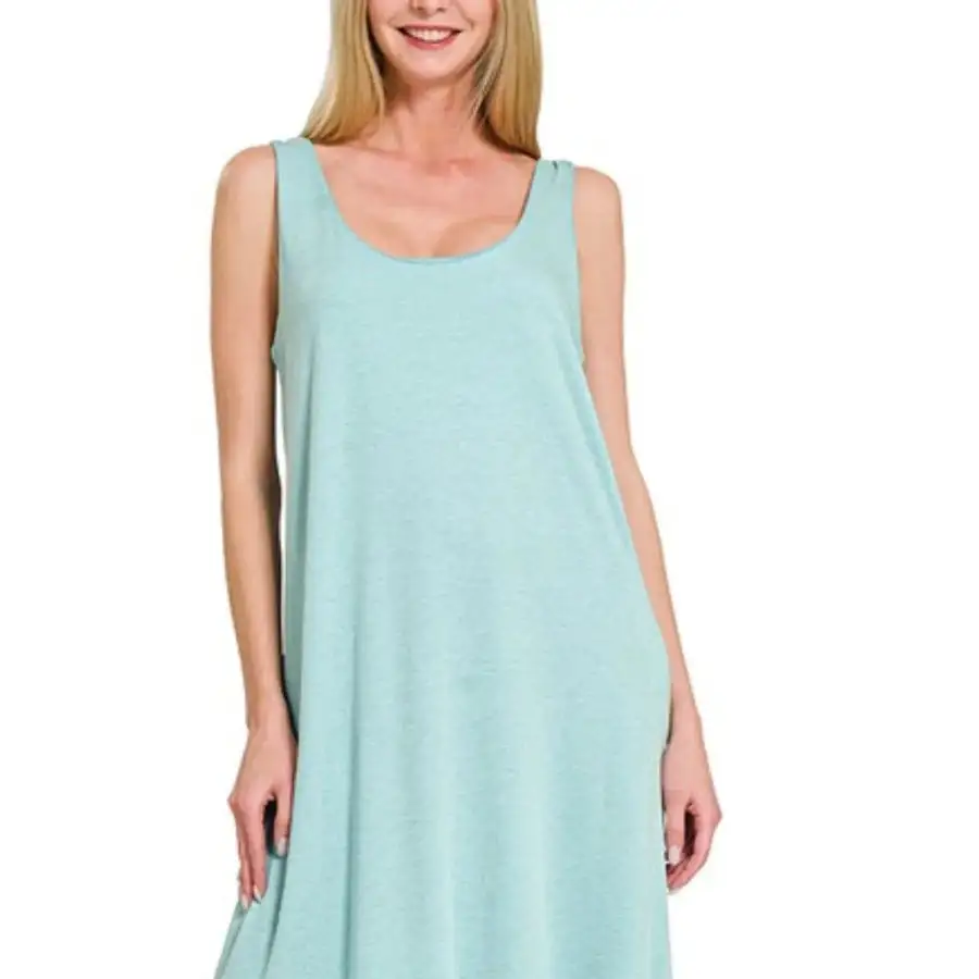 Midi French Terry Twisted Strap Midi Dress