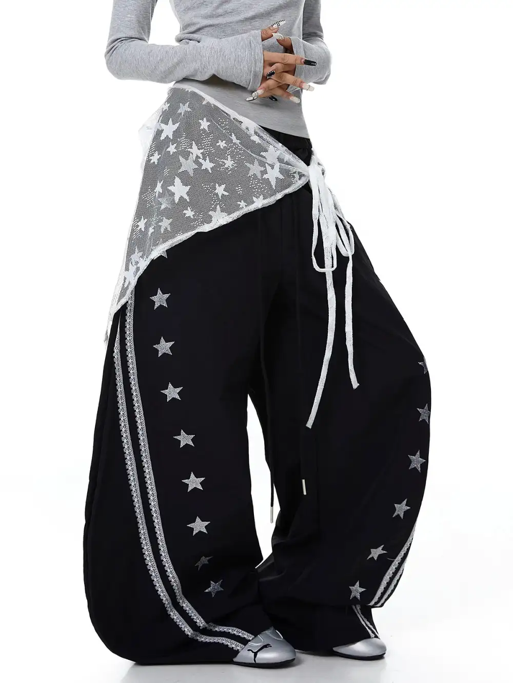 Street-Style Barrel-Leg Pants