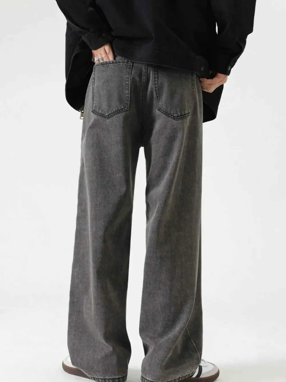 Clean Look Washed Wide Leg Jeans