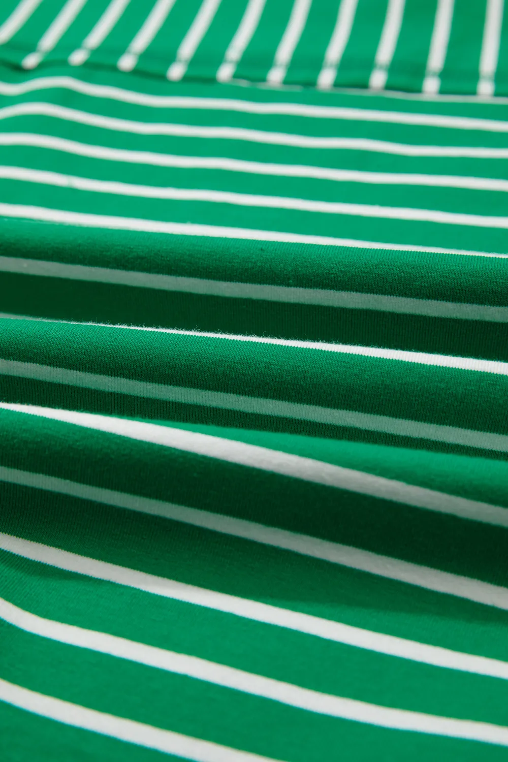 Green Stripe Ribbed Patchwork Seam Tee