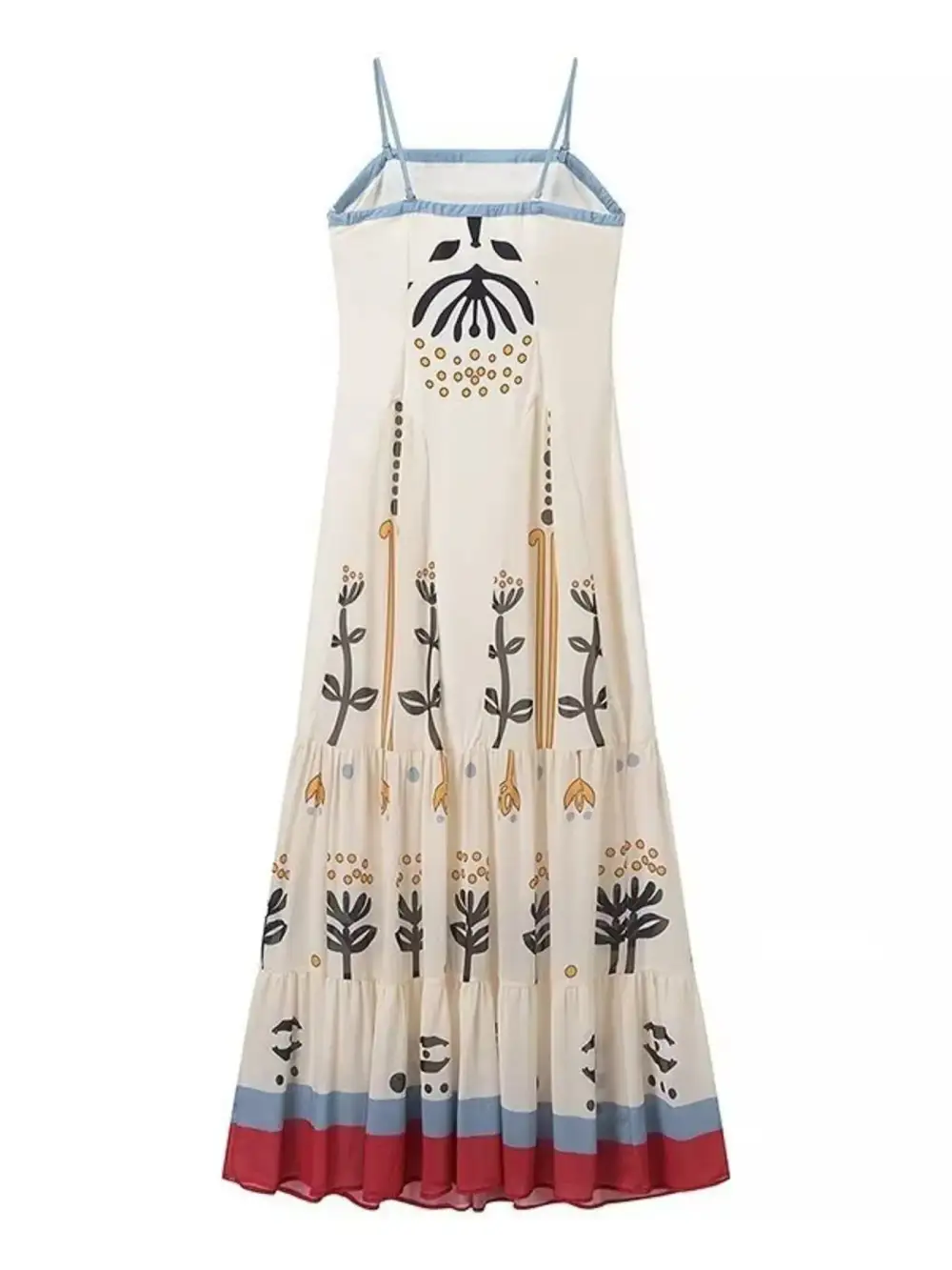 Square Neck Ruffle Maxi Dress