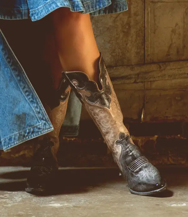 Floral-Stitched Side-Zip Western Boots