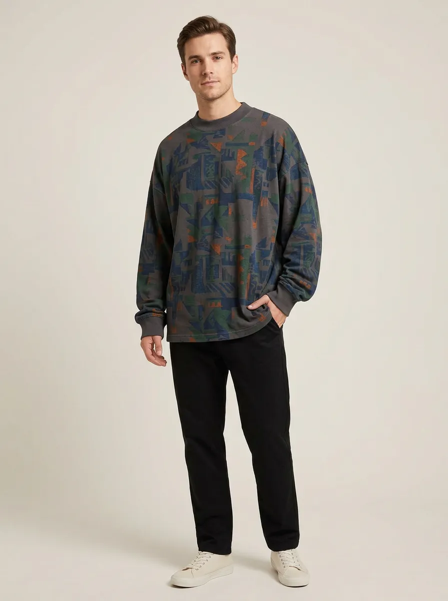 Men's Long Sleeve Contemporary Subtle Shirt