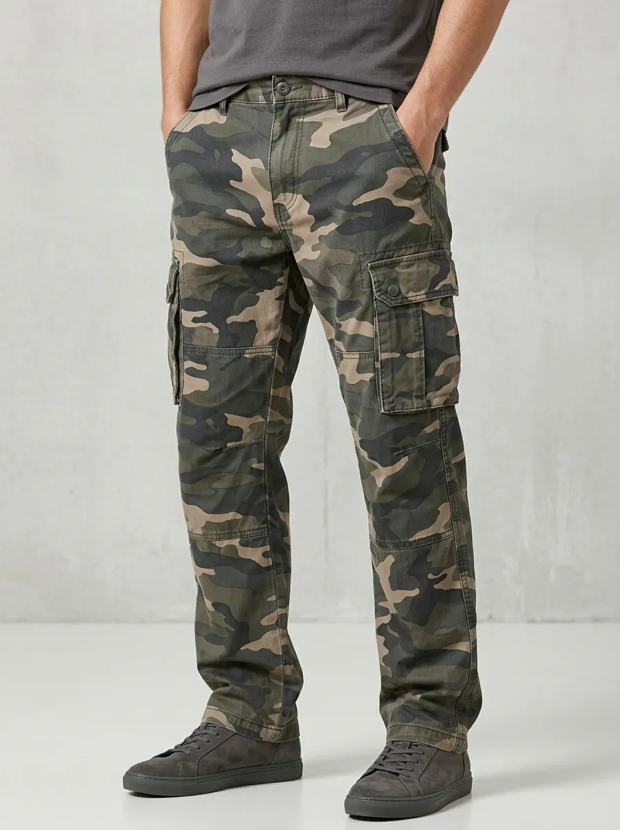 Military-Inspired Camouflage Tactical Camouflage Cargo Pants