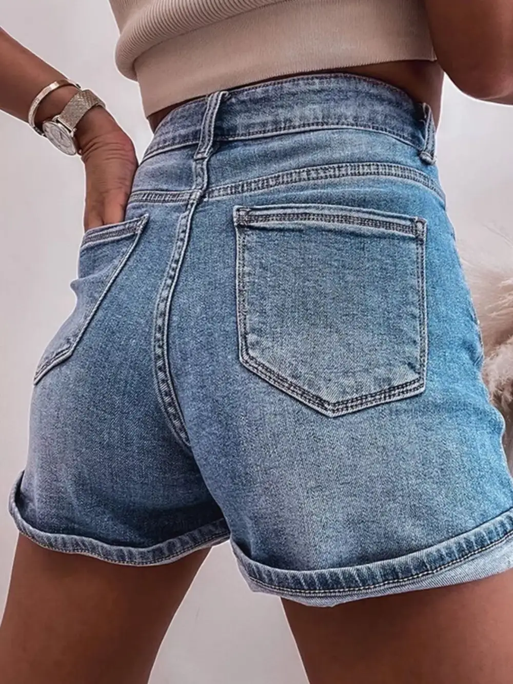 Rhinestone Denim Shorts