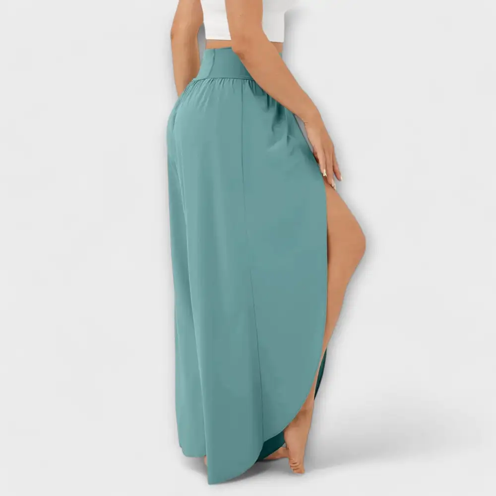 Flared Leg Relaxed Fit Lightweight Trousers