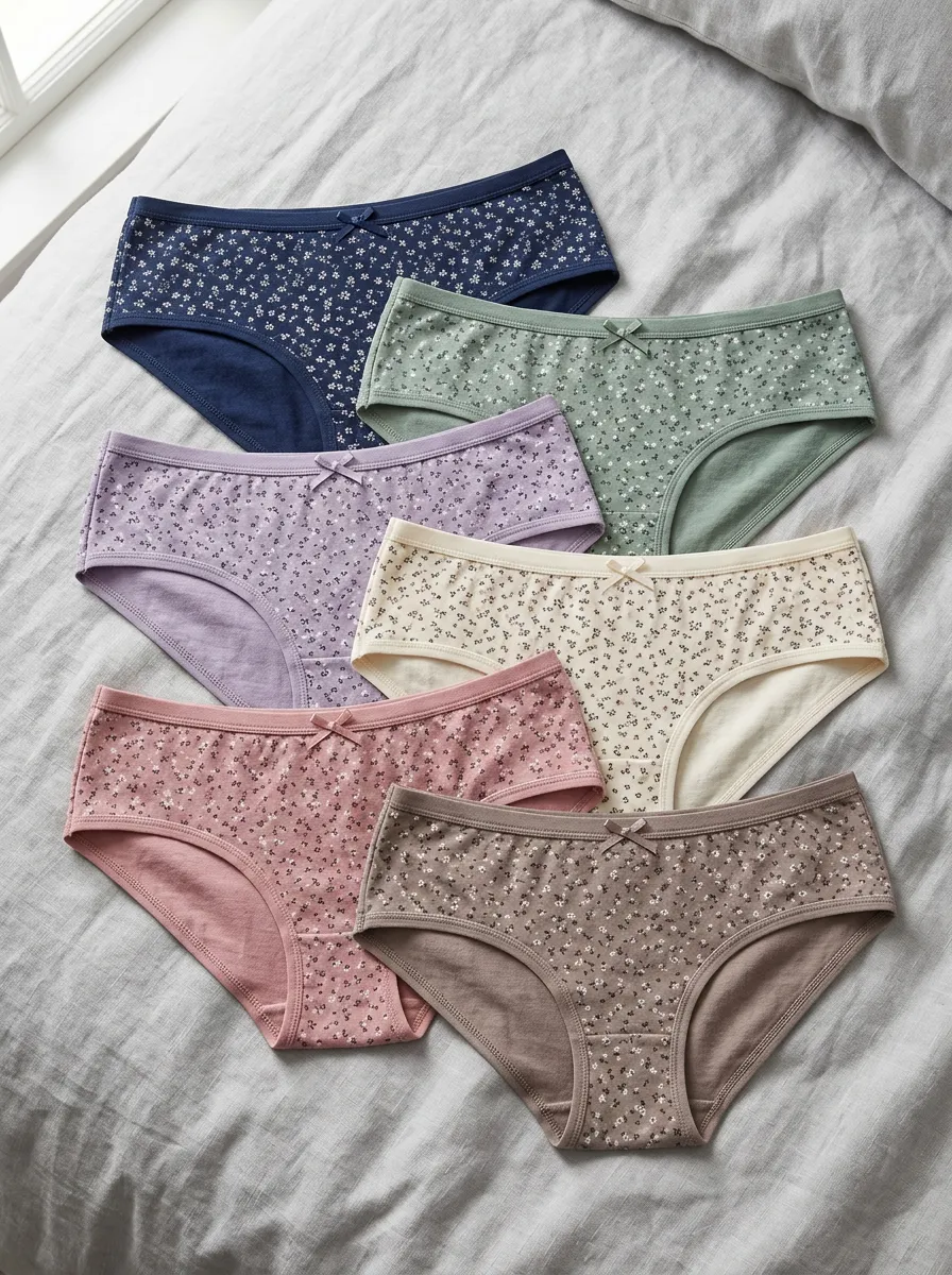 Women's Floral Pattern Multi-color Printed Panties Set