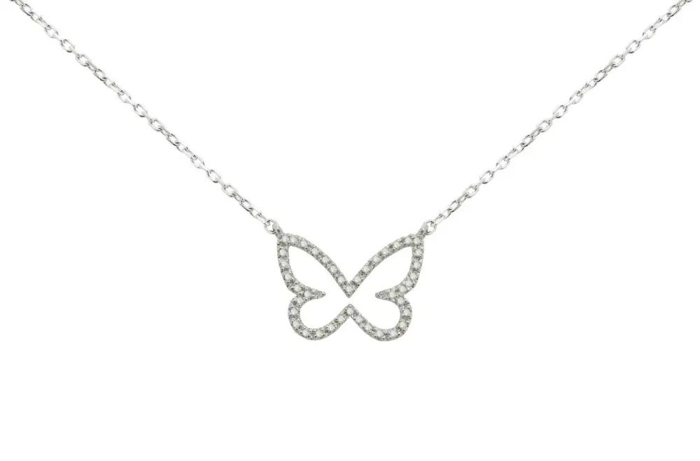 Delicate Butterfly Diamond Necklace