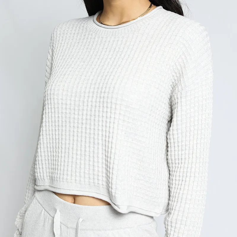 Waffle Cotton Knit Sweater