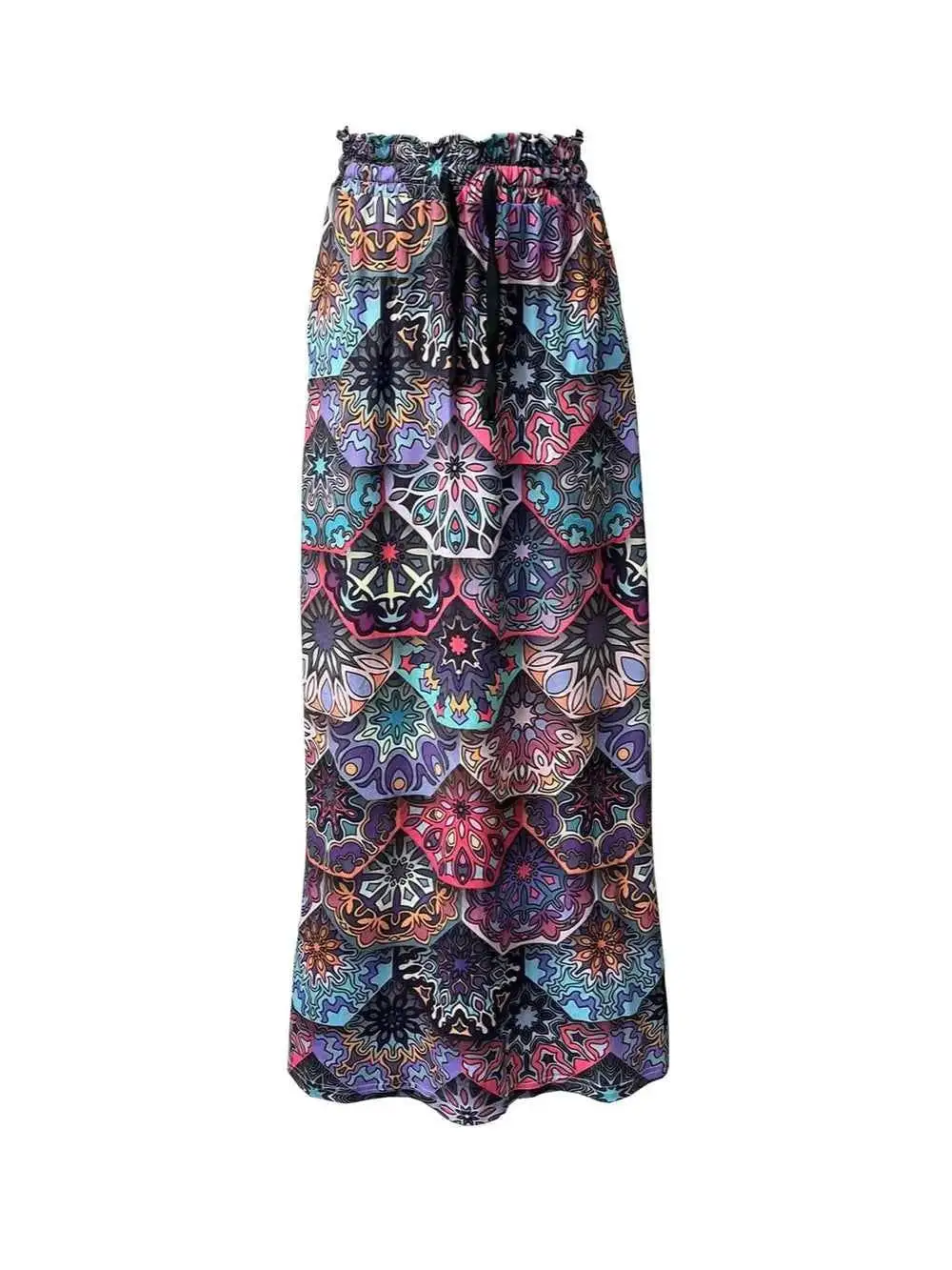 Printed Maxi Skirt with Pockets