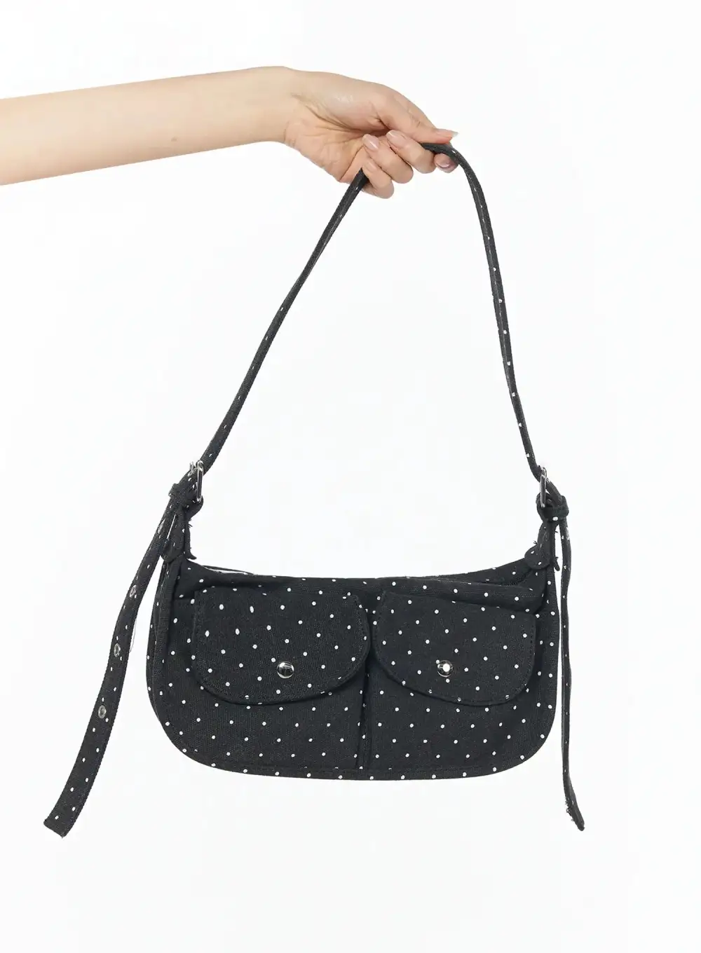 Polka Dot Two-Pocket Shoulder Bag