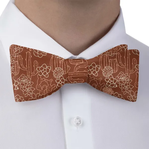 Succulent Cactus Garden Pattern Bow Tie