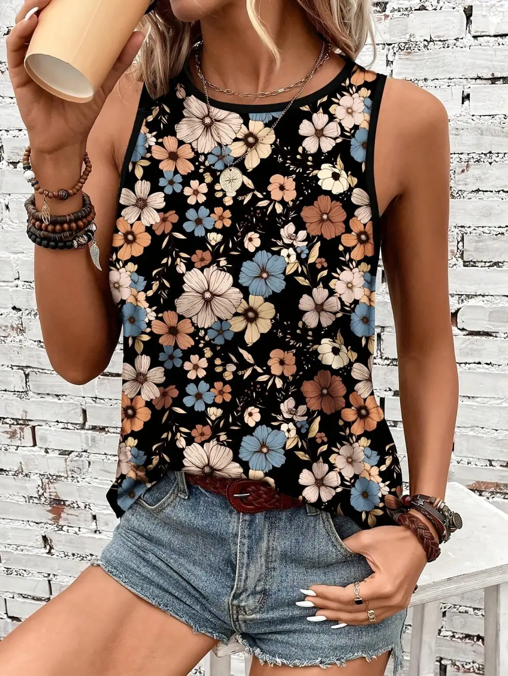 Floral Sleeveless Top