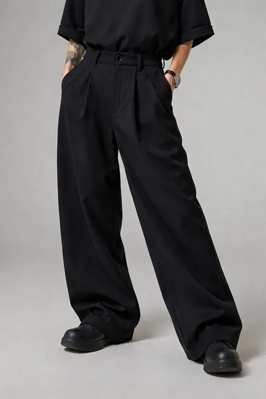 Relaxed Wide-Leg Trousers