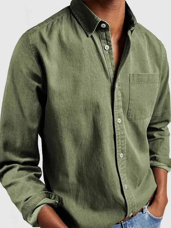 Garment Washed Pocket Shirt