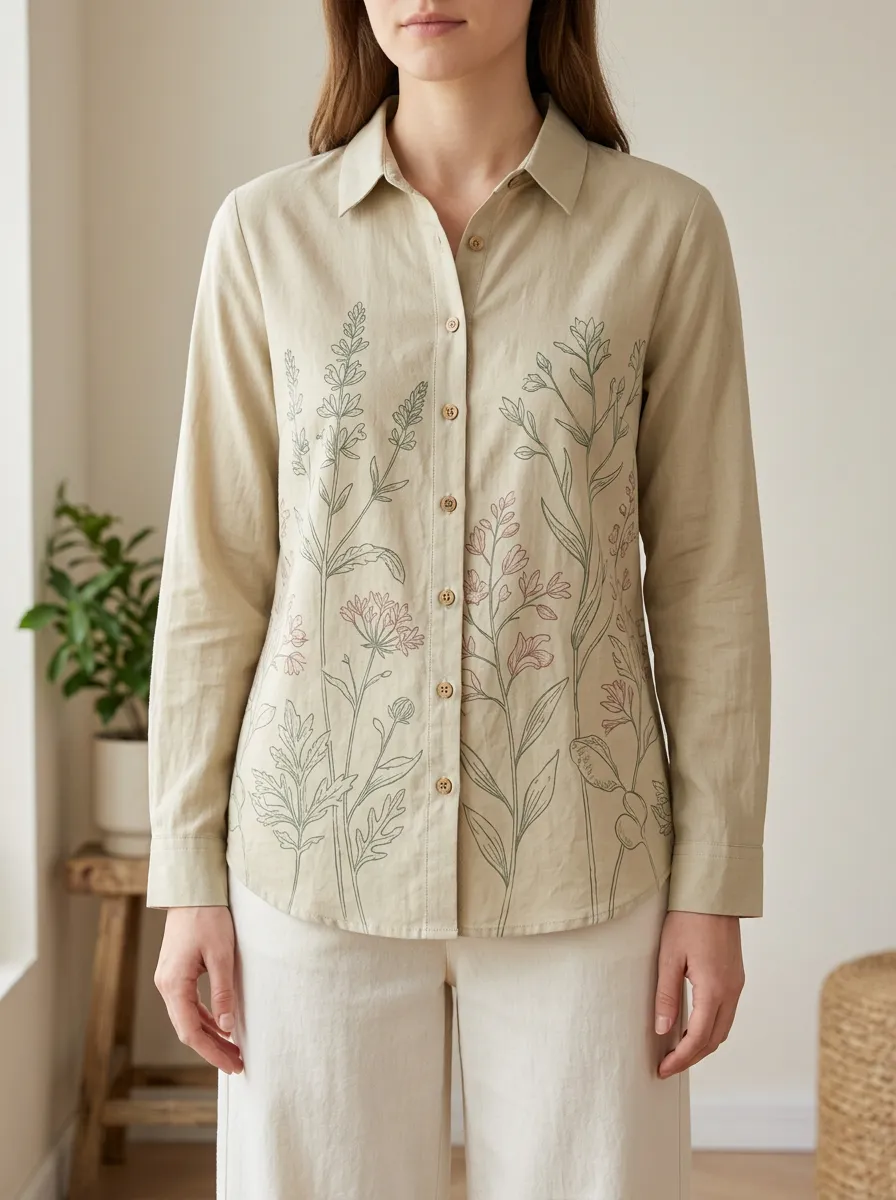 Women's Botanical Nature Lover Wildflower Nature Art Shirt