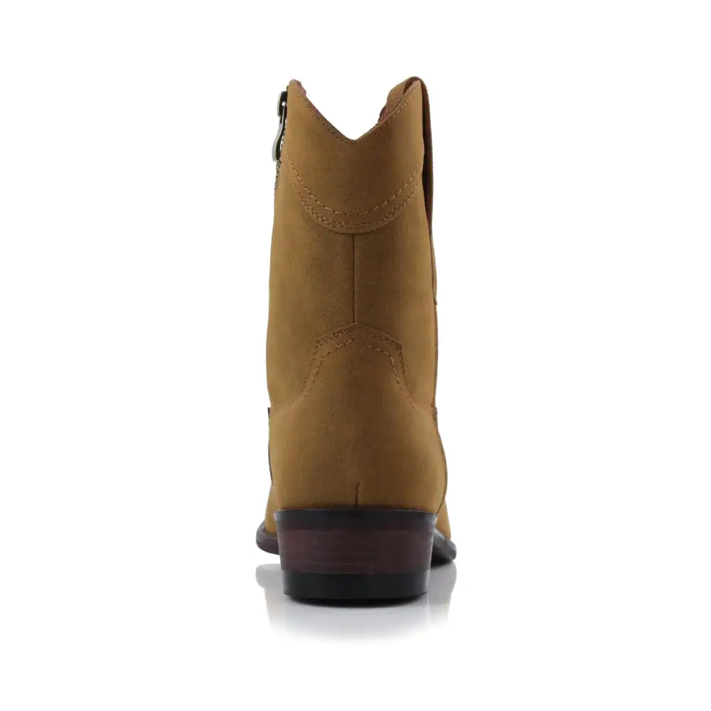 Faux-Suede Suede Faux-Leather Western Boots