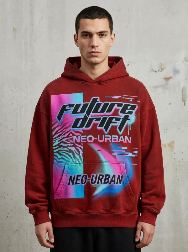 Men's Streetwear Glitch Hoodie