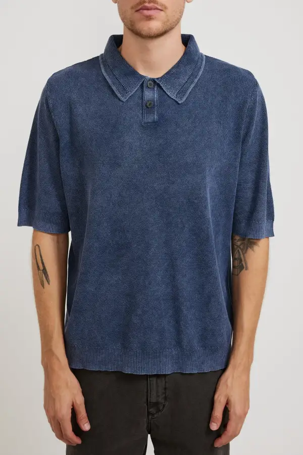 Blue Short-Sleeved Polo Shirt