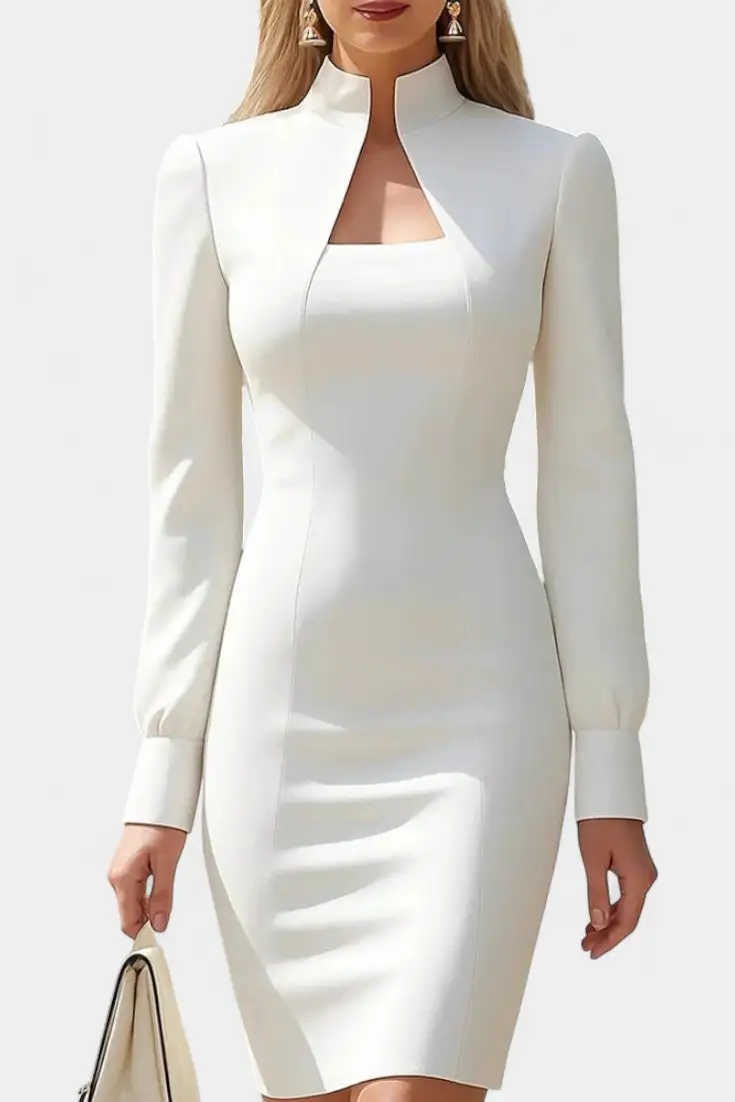 High-Neck Mini Dress