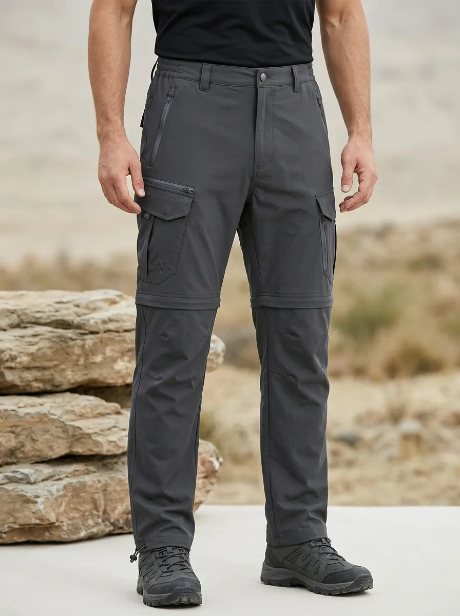 Men's Trail Hiking Waterproof Zip-Off Tactical Cargo Pants