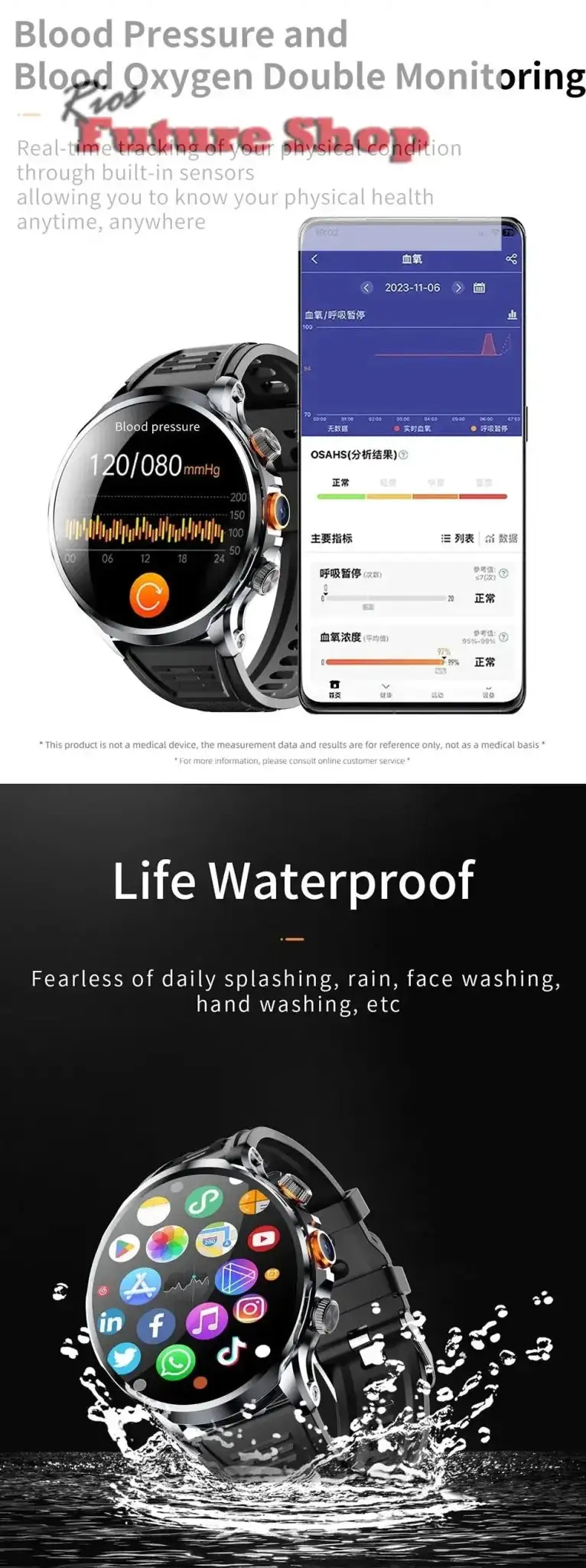 2025 new 4G Android smartwatch 1.95 inch IPS 360*360 screen with 200w camera GPS WiFi 32GB ROM smartwatch with 1100mAh battery