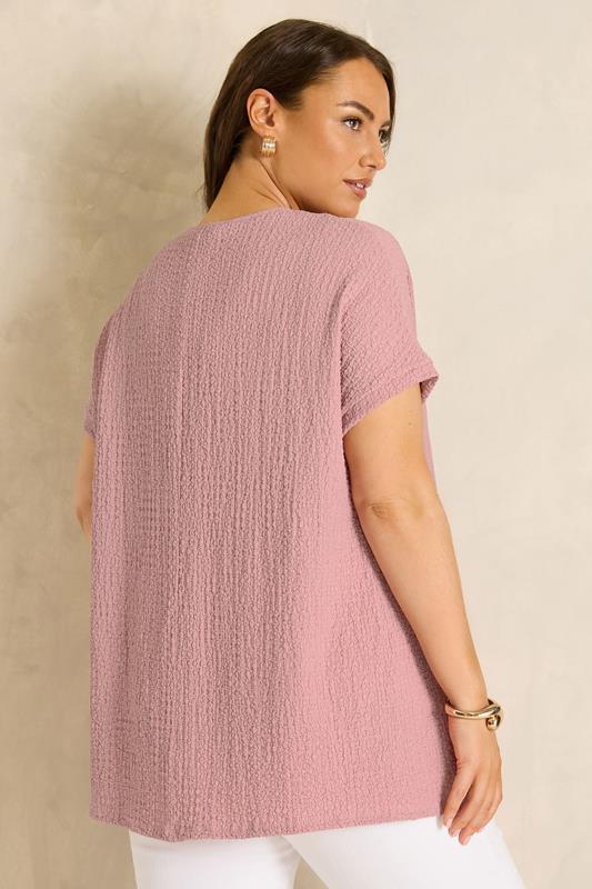 Blush Pink Plisse Pleat Top detail 2