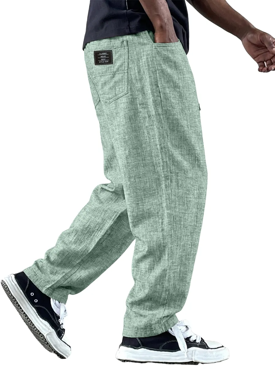 Structured Linen Blend Pants