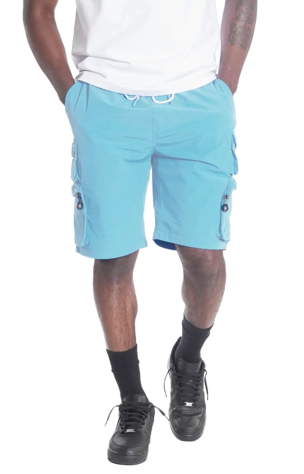 Relaxed Nylon Spandex Cargo Shorts