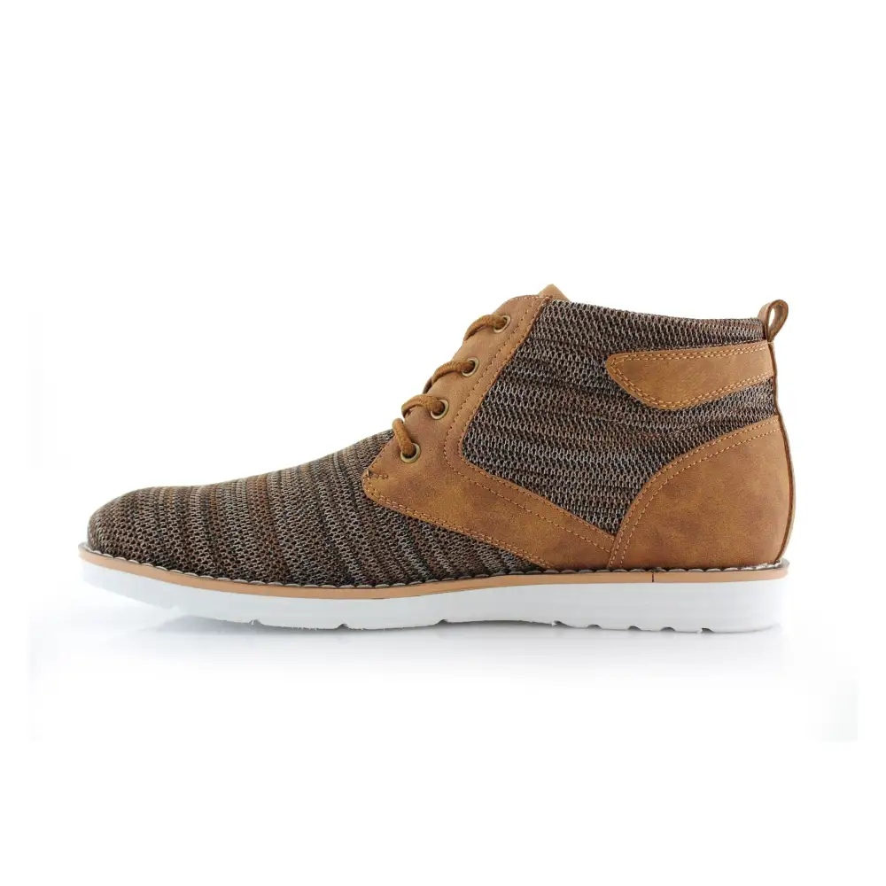 Rugged Faux-Suede Suede Faux-Leather Chukka Boots