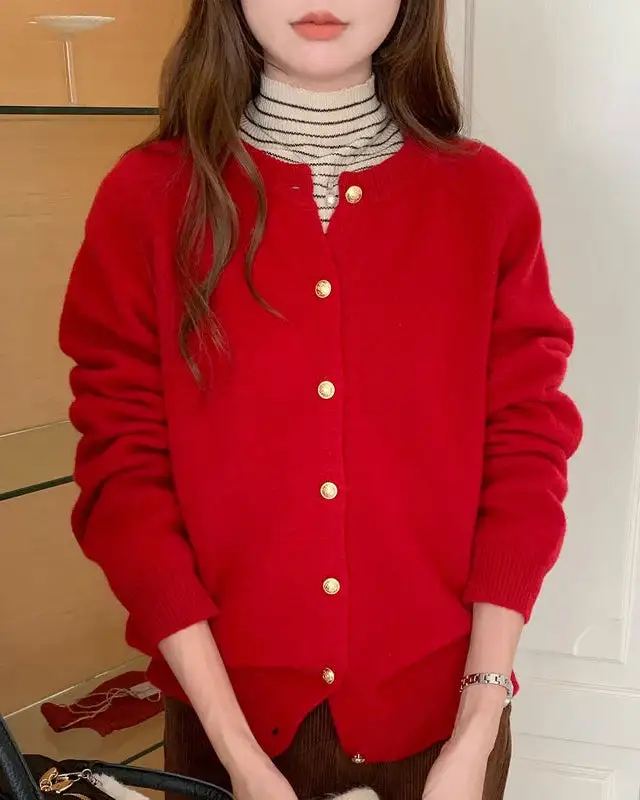 Wool Button-Front Cardigan