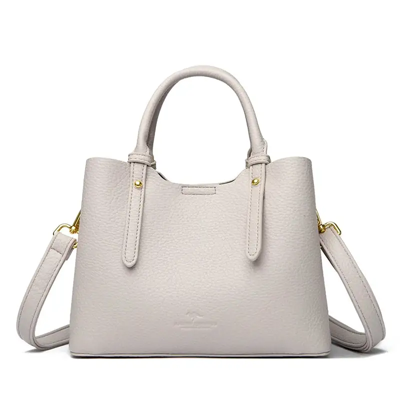 Elegant Textured Leather Top Handle Tote
