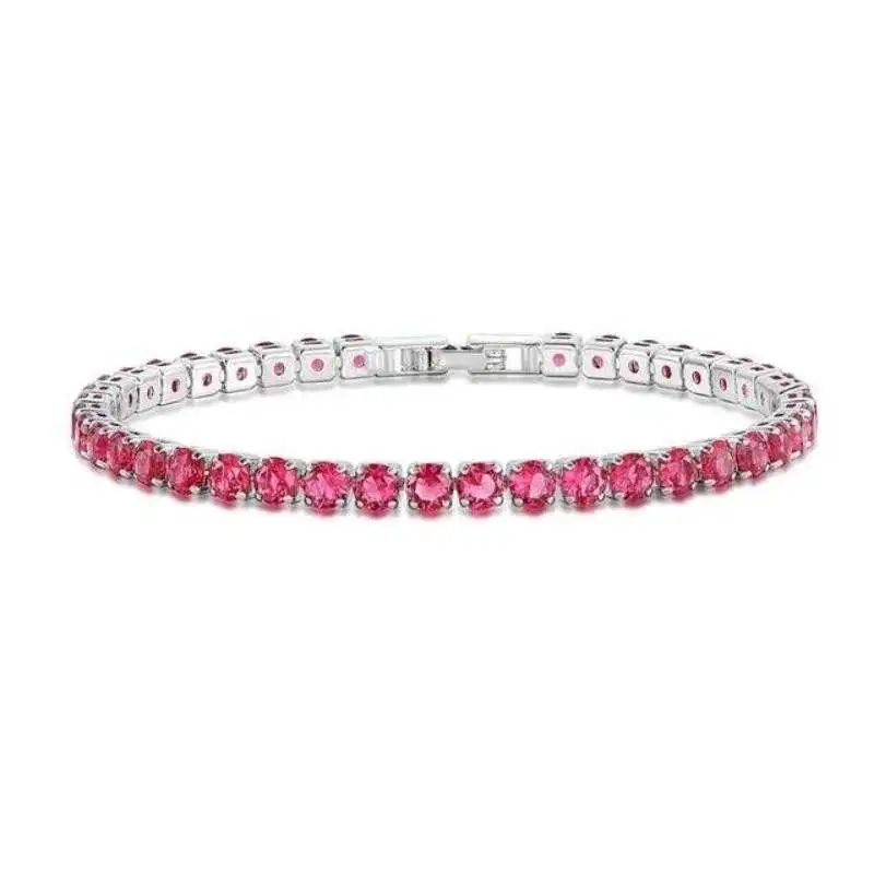 Women's Paved Zirconia Tennis Bracelet Fold Over Closure