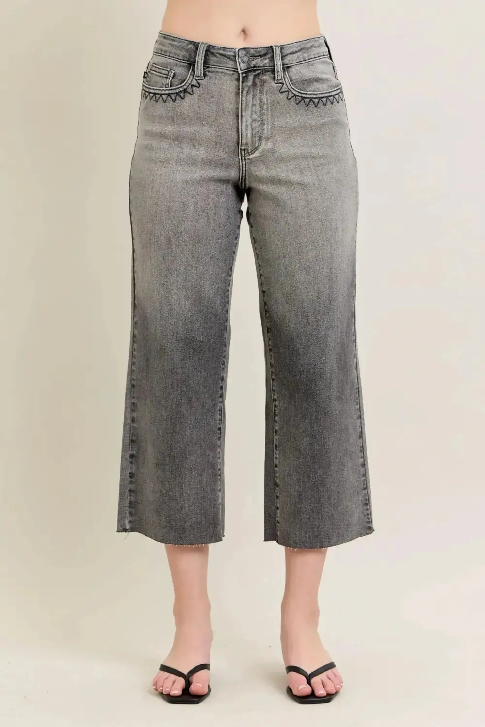 High-Waist High-Rise Cotton Denim Jeans