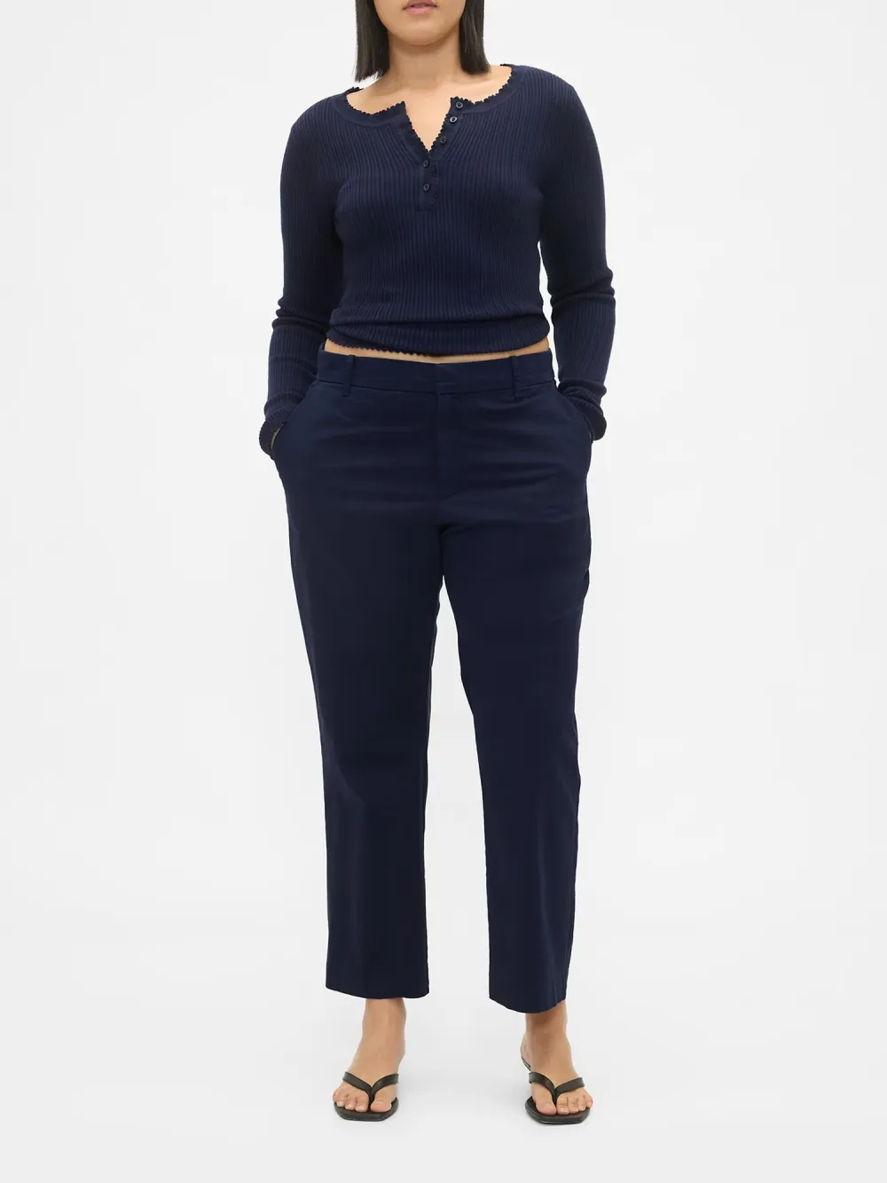 Mid-Waist Stretch Pants