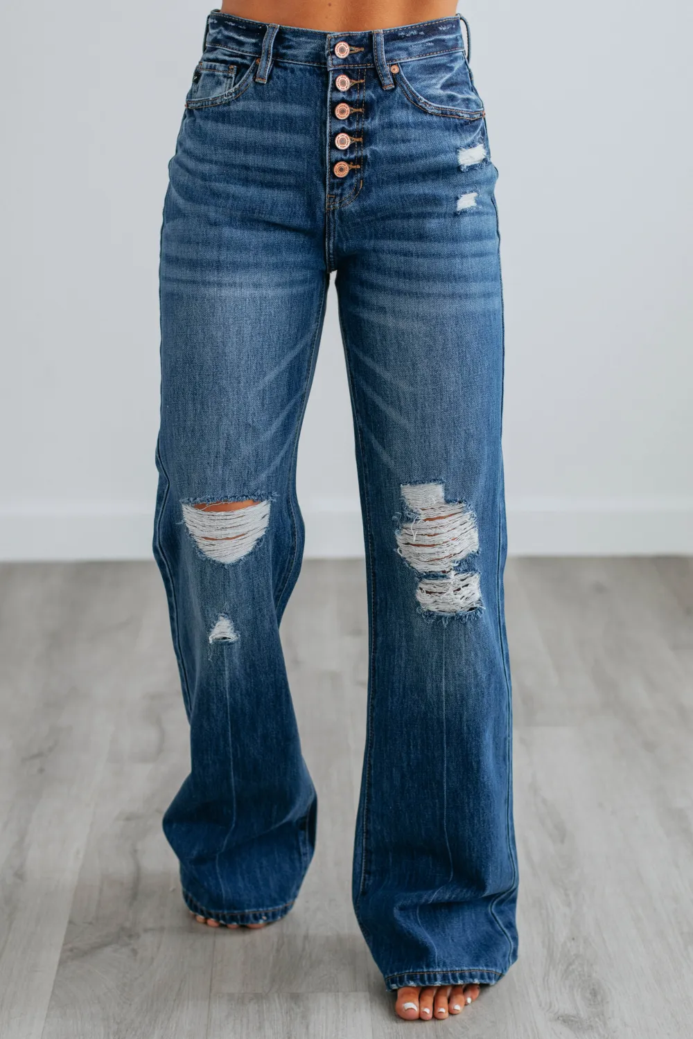 Women's High Rise Wide Leg Rigid Denim Jeans
