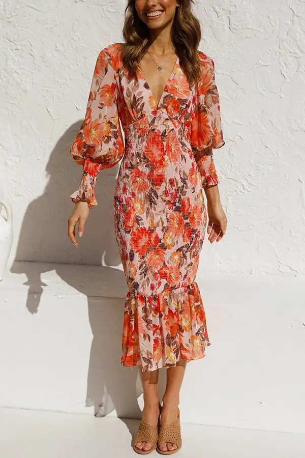 Modern Smocked Coordinating Top And Midi Skirt Set