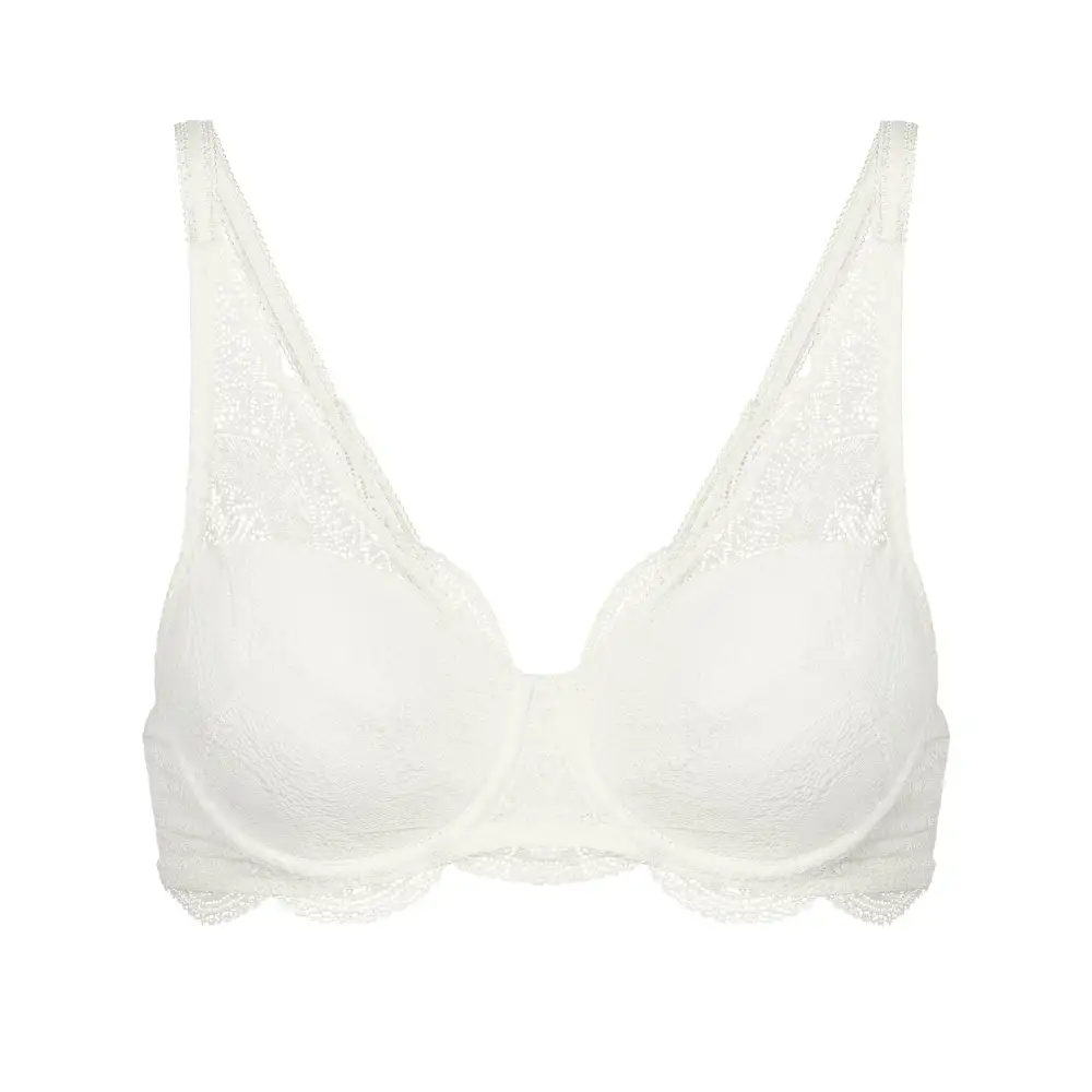 Women's Plunge Spacer Seamless Lace Rounded Shape Breathable Bra