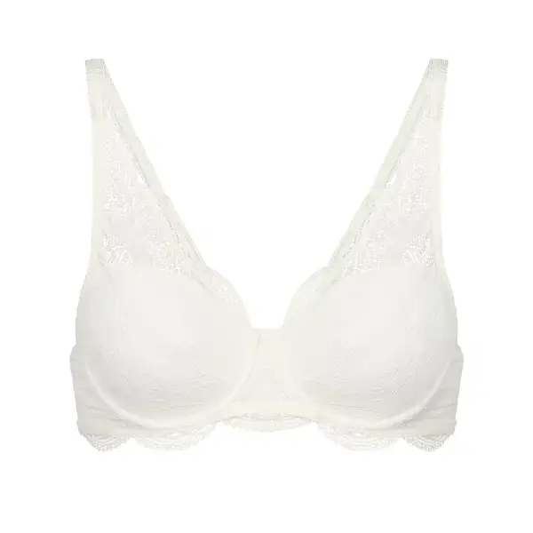 Women's Plunge Spacer Seamless Lace Rounded Shape Breathable Bra